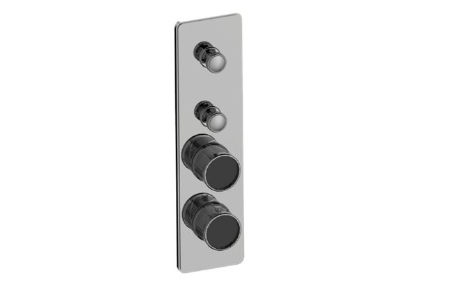 Graff - Riva Traditional 2-Button Paired Knob Oblique Knurl Vertical Trim
