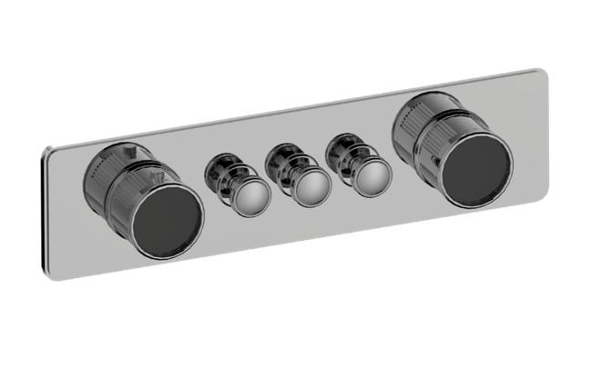 Graff - Riva Traditional 3-Button Split Knob Fluted Knurl Horizontal Trim
