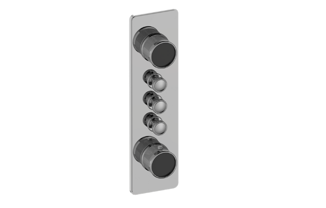 Graff - Riva Traditional 3-Button Split Knob Diamond Knurl Vertical Trim
