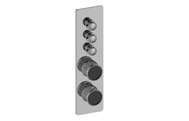 Graff - Riva Traditional 3-Button Paired Knob Diamond Knurl Vertical Trim
