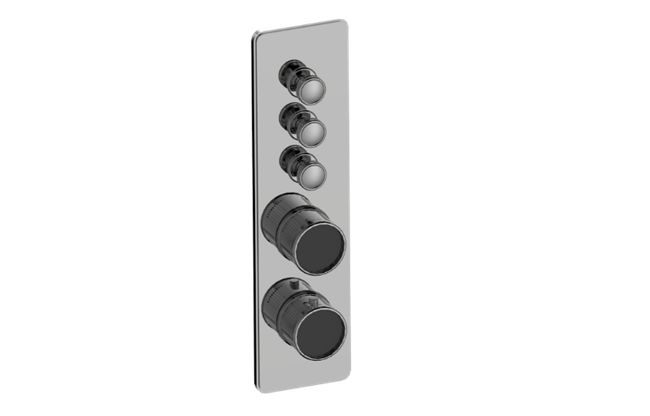 Graff - Riva Traditional 3-Button Paired Knob Fluted Knurl Vertical Trim