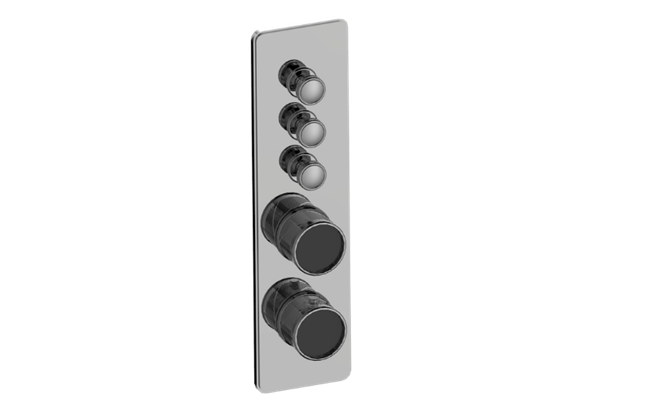 Graff - Riva Traditional 3-Button Paired Knob Oblique Knurl Vertical Trim
