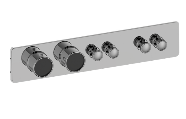 Graff - Riva Traditional 4-Button Paired Knob Horizontal Trim