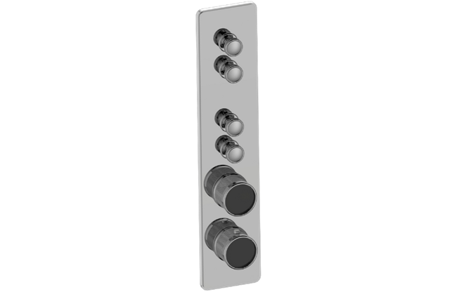 Graff - Riva Traditional 4-Button Paired Knob Diamond Knurl Vertical Trim