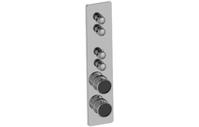 Graff - Riva Traditional 4-Button Paired Knob Fluted Knurl Vertical Trim