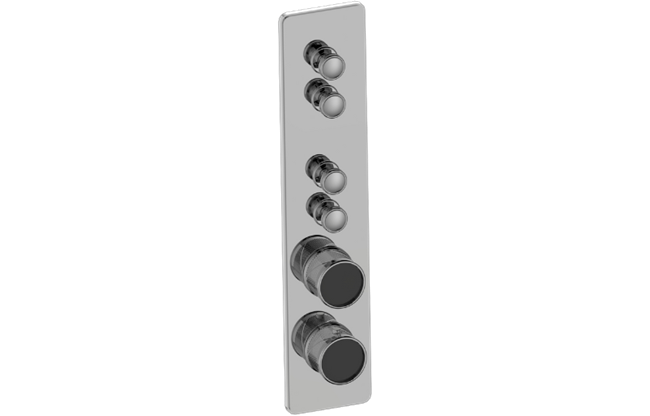 Graff - Riva Traditional 4-Button Paired Knob Oblique Knurl Vertical Trim