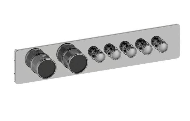 Graff - Riva Traditional 5-Button Paired Knob Diamond Knurl Horizontal Trim