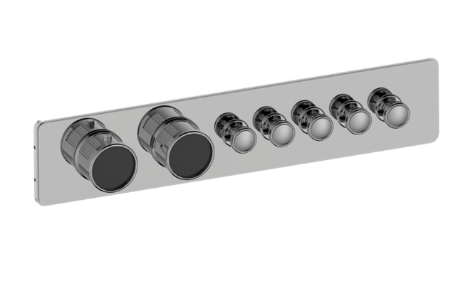 Graff - Riva Traditional 5-Button Paired Knob Fluted Knurl Horizontal Trim
