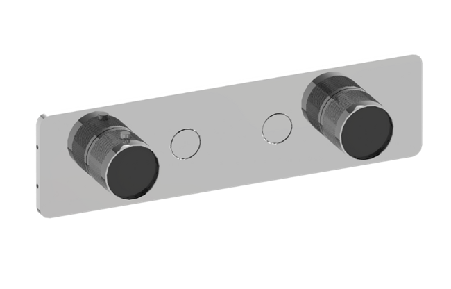 Graff - Riva Contemporary 2-Button Split Knob Diamond Knurl Horizontal Trim
