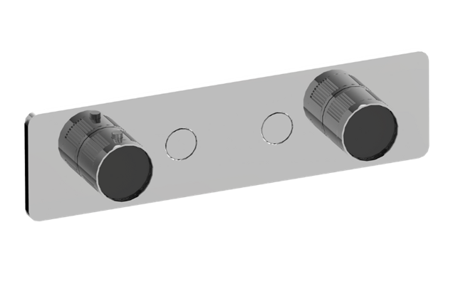 Graff - Riva Contemporary 2-Button Split Knob Fluted Knurl Horizontal Trim