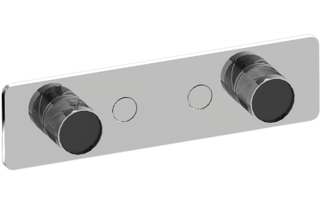 Graff - Riva Contemporary 2-Button Split Knob Oblique Knurl Horizontal Trim
