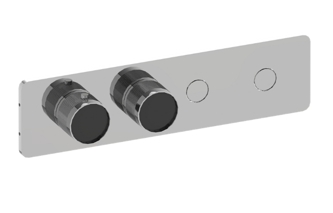 Graff - Riva Contemporary 2-Button Paired Knob Diamond Knurl Horizontal Trim