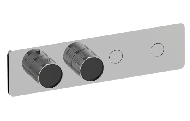 Graff - Riva Contemporary 2-Button Paired Knob Fluted Knurl Horizontal Trim