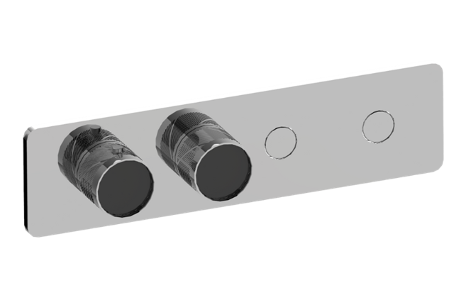 Graff - Riva Contemporary 2-Button Paired Knob Oblique Knurl Horizontal Trim