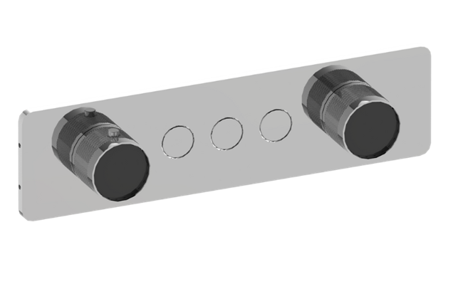 Graff - Riva Contemporary 3-Button Split Knob Diamond Knurl Horizontal Trim
