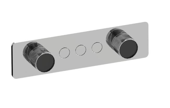 Graff - Riva Contemporary 3-Button Split Knob Oblique Knurl Horizontal Trim