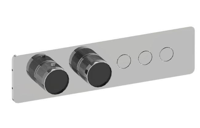 Graff - Riva Contemporary 3-Button Paired Knob Diamond Knurl Horizontal Trim
