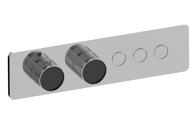 Graff - Riva Contemporary 3-Button Paired Knob Fluted Knurl Horizontal Trim
