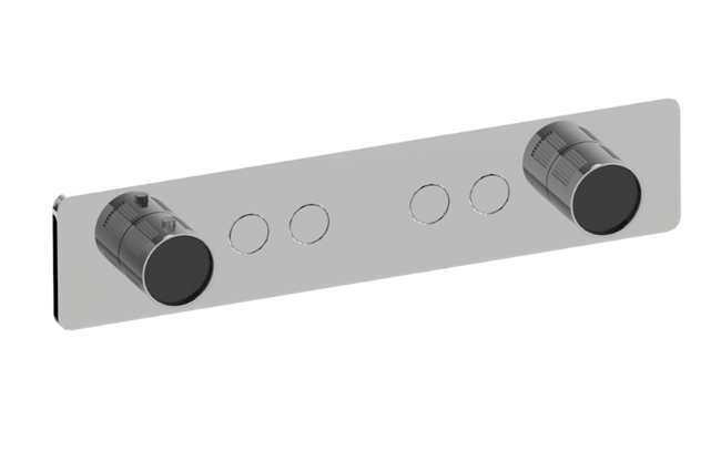 Graff - Riva Contemporary 4-Button Split Knob Fluted Knurl Horizontal Trim