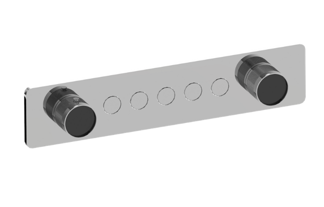 Graff - Riva Contemporary 5-Button Split Knob Diamond Knurl Horizontal Trim