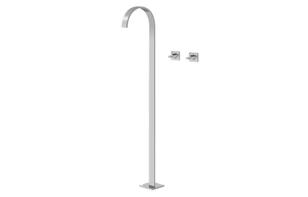 Graff - Sade Floor-Mounted Vessel Filler w/Wall-Mounted Handles
