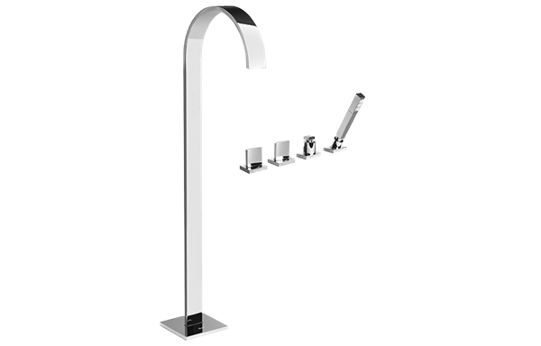 Graff - Sade Floor-Mounted Tub Filler w/Deck-Mounted Handshower & Diverter