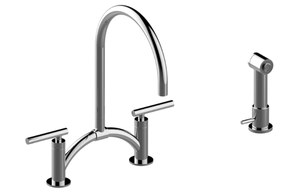 Graff - Sospiro Bridge Kitchen Faucet with Independent Side Spray