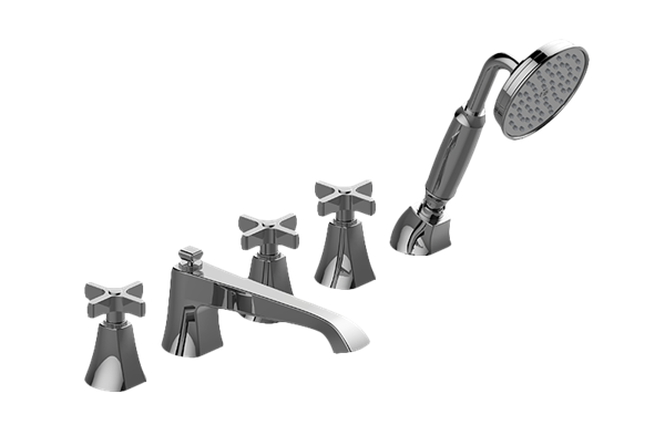 Graff - Finezza DUE Roman Tub Set w/Handshower w/Cross Handle (Rough and Trim)