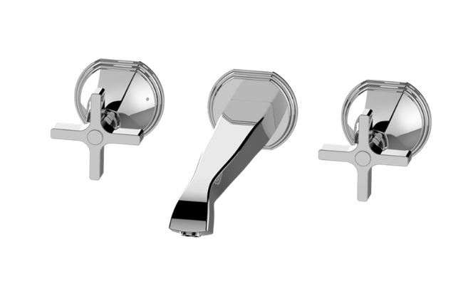 Graff - Finezza UNO Three-Hole Wall-Mounted Tub Filler with 9-1/2 Inch spout - Trim Only