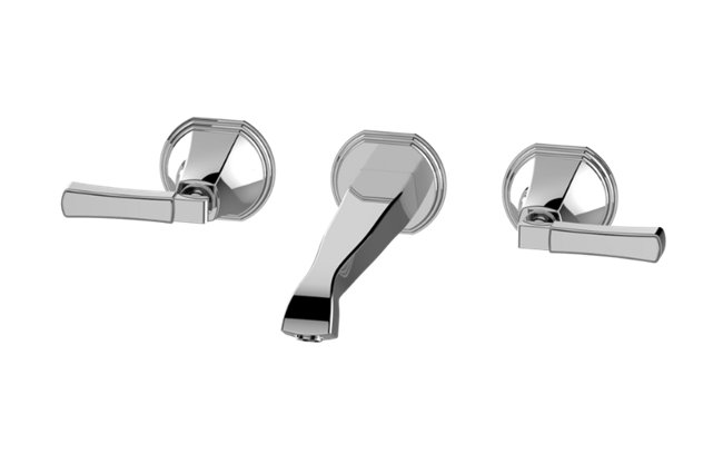 Graff - Finezza UNO Three-Hole Wall-Mounted Tub Filler with 9-1/2 Inch spout - Trim Only