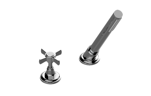 Graff - Camden Deck-Mounted Handshower & Diverter Set w/Cross Handle - Trim Only