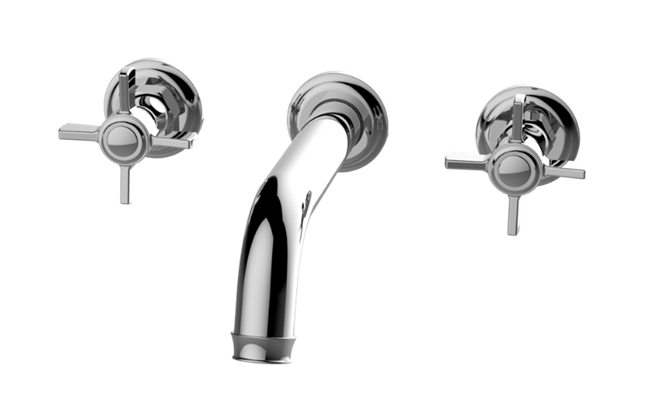 Graff - Camdem Three-Hole Wall-Mounted Tub Filler with 7-3/8 Inch spout - Trim Only