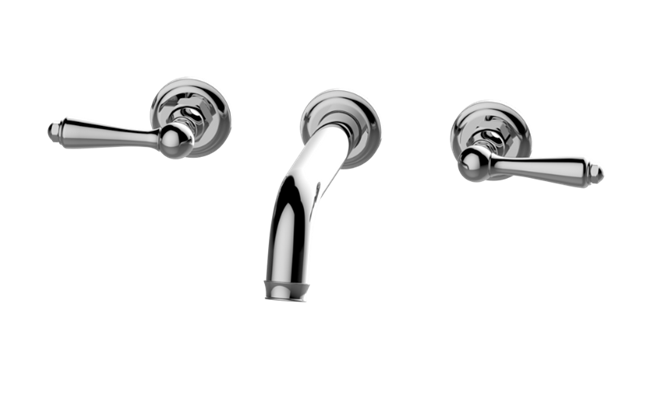 Graff - Camdem Three-Hole Wall-Mounted Tub Filler with 7-3/8 Inch spout - Trim Only