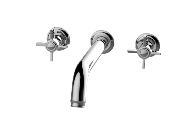 Graff - Camdem Three-Hole Wall-Mounted Tub Filler with 9-3/8 Inch spout - Trim Only