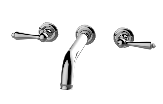 Graff - Camdem Three-Hole Wall-Mounted Tub Filler with 9-3/8 Inch spout - Trim Only