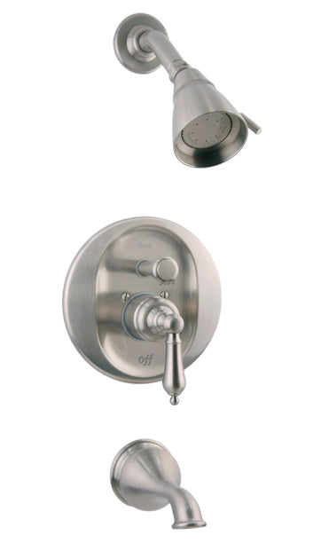 Clearance Graff - Elegante Transitional Pressure Balancing Tub & Shower Set Brushed Nickel (NLA)