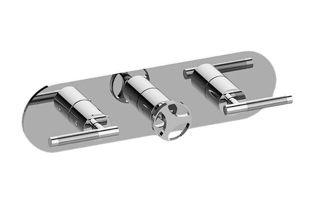 Graff - Harley Round M-Series Valve Trim with Three Handles (Horizontal Orientation)