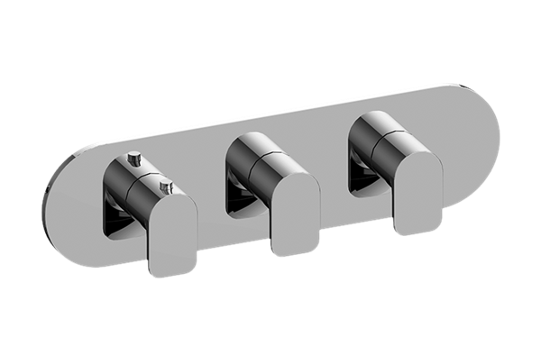 Graff - Sento Round M-Series Valve Trim with Three Handles (Horizontal Orientation)