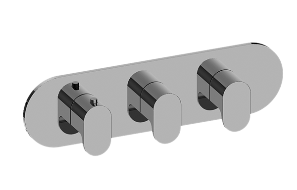 Graff - Ametis  Round M-Series Valve Trim with Three Handles (Horizontal Orientation)
