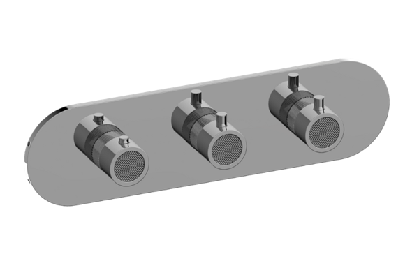 Graff - Cameo Round M-Series Valve Trim with Three Handles (Horizontal Orientation)
