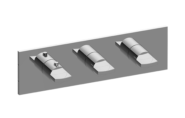 Graff - Sade/Targa Square M-Series Valve Trim with Three Handles (Horizontal Orientation)