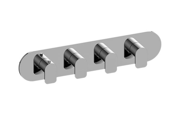 Graff - Sento Round M-Series Valve Trim with Four Handles (Horizontal Orientation)