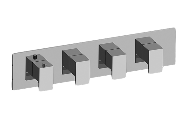 Graff - Solar Square M-Series Valve Trim with Four Handles (Horizontal Orientation)