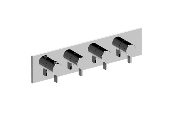 Graff - Terra Square M-Series Valve Trim with Four Handles (Horizontal Orientation)