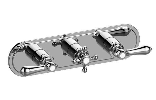 Graff - Adley Traditional M-Series Valve Trim with Three Handles (Horizontal Orientation)