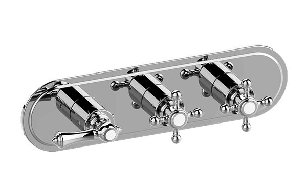 Graff - Adley Traditional M-Series Valve Trim with Three Handles (Horizontal Orientation)