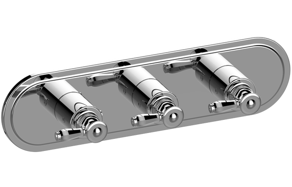 Graff - Topaz Traditional M-Series Valve Trim with Three Handles (Horizontal Orientation)