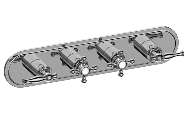 Graff - Lauren Traditional M-Series Valve Trim with Four Handles (Horizontal Orientation)