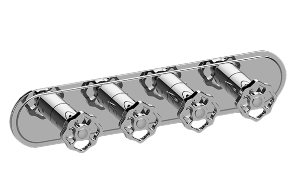Graff - Vintage Traditional M-Series Valve Trim with Four Handles (Horizontal Orientation)