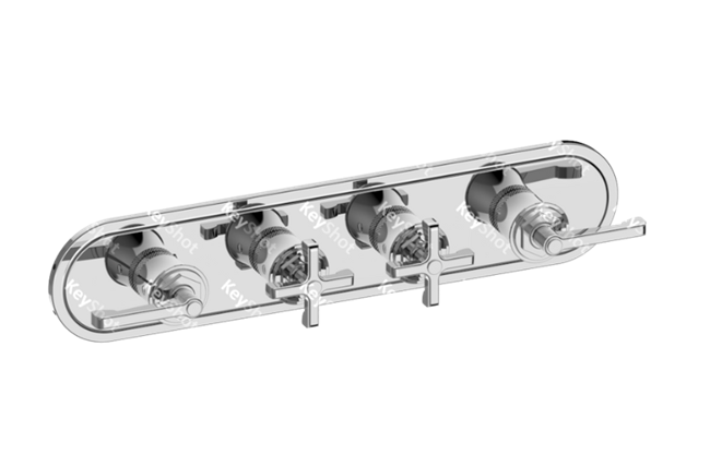 Graff - Vignola Traditional M-Series Valve Trim with Four Handles (Horizontal Orientation)